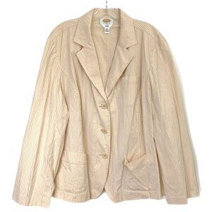 Talbots Woman Vintage Cream Pinstripe Blazer Women’s Size 18W